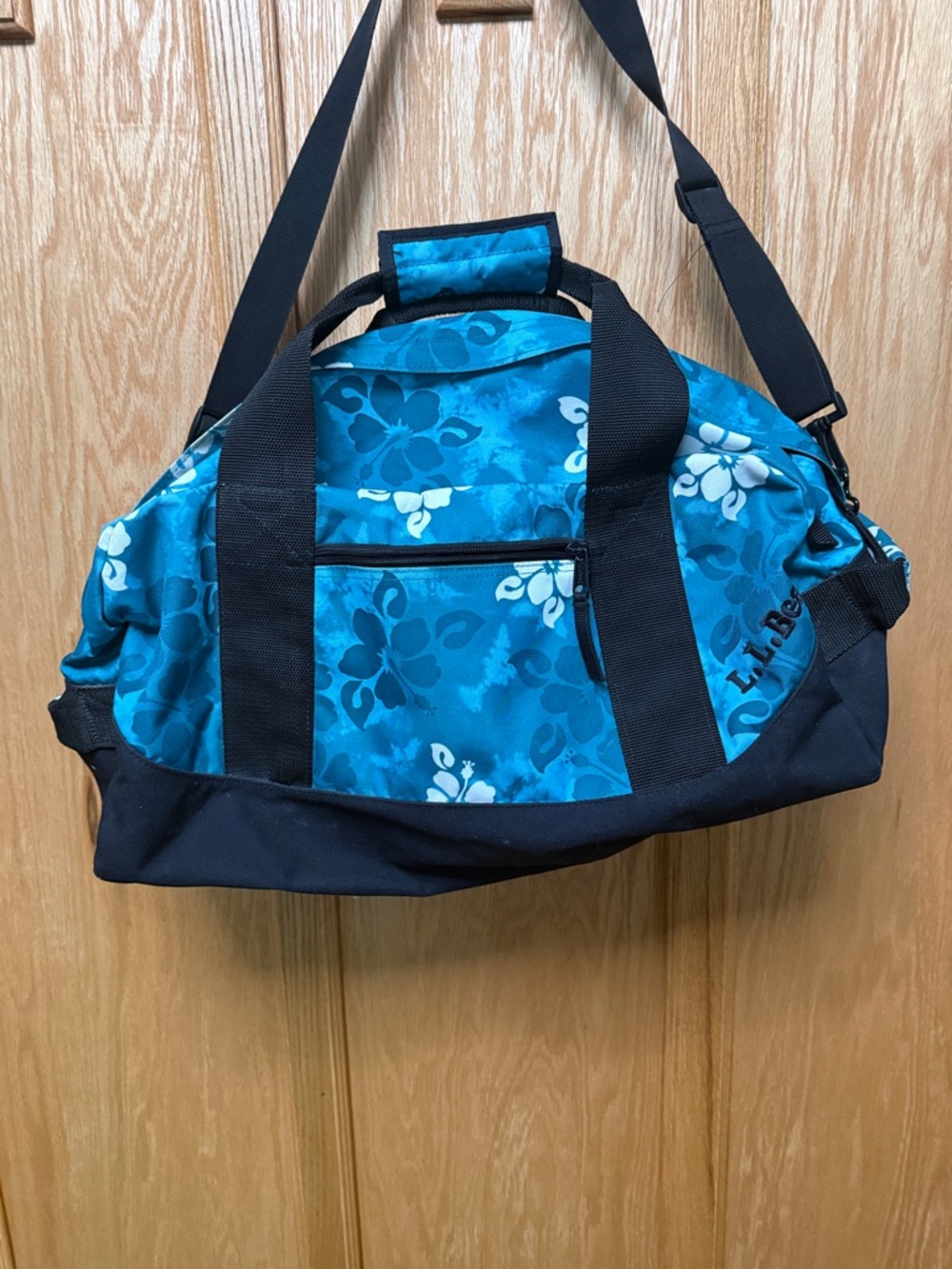 L. L. Bean Teal Tropical Print Duffel Bag